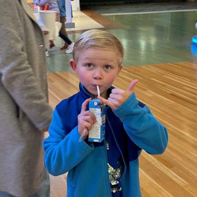 Jacob giving a thumbs up